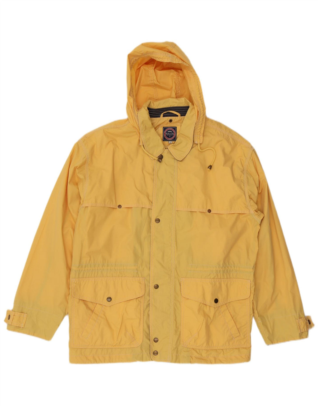 veste utilitaire à capuche vintage pour hommes UK 38 Polyester jaune moyen