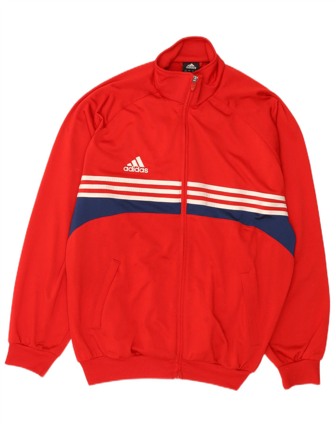Adidas Veste de survêtement pour homme UK 46/48 XL Rouge Rayé Polyester