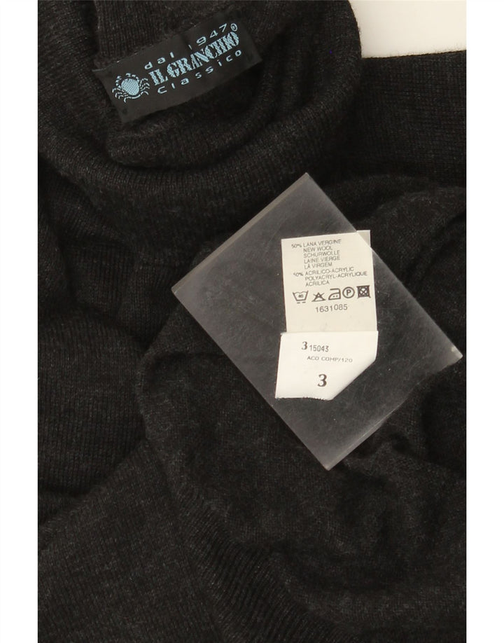 IL GRANCHIO Pull Col Roulé Homme Gris Moyen Laine