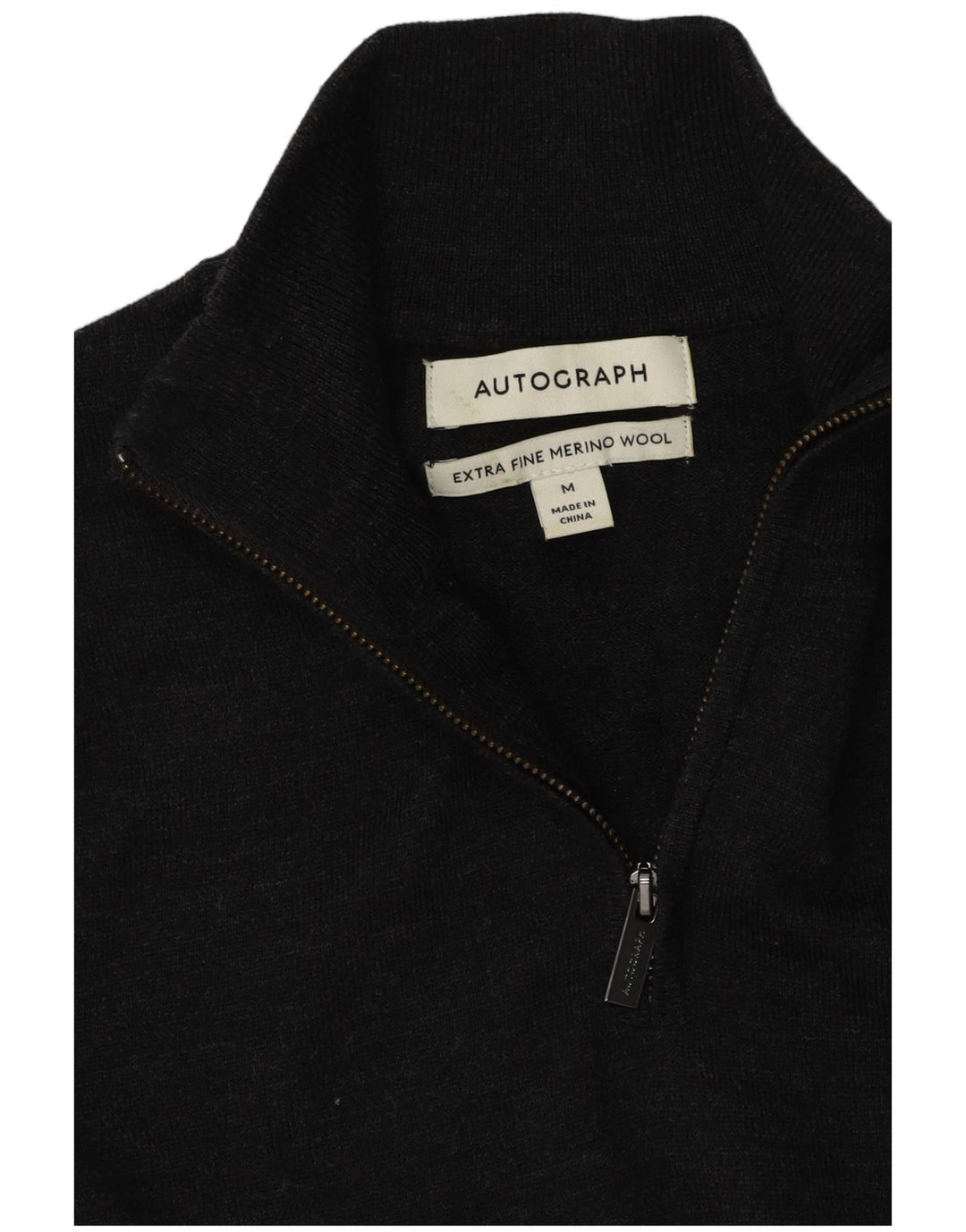 Marks & Spencer Pull Autograph Zip Neck Homme Gris Moyen