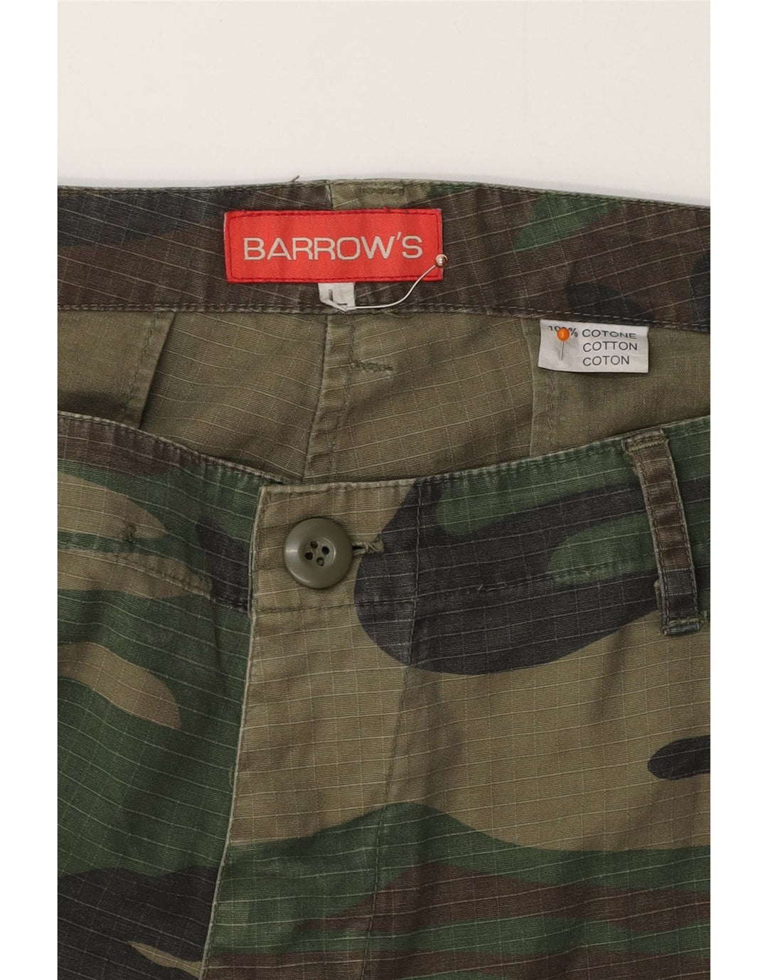 BARROW'S Pantalon Cargo Droit Homme Large W36 L34 Kaki Camouflage