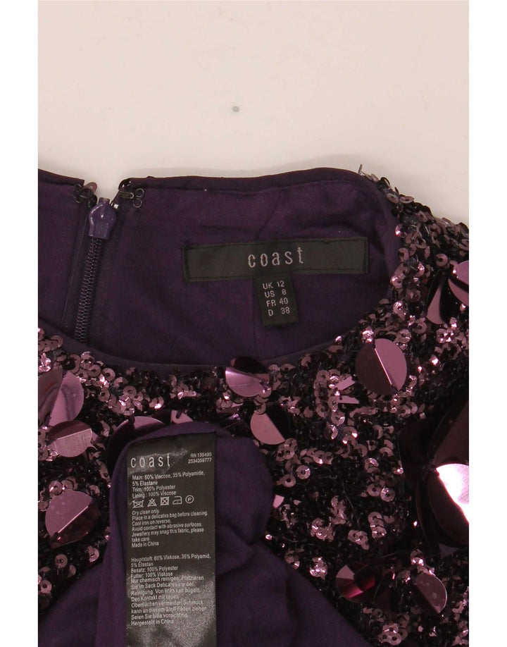 Coast Robe basique sans manches pour femme UK 42 Viscose violet moyen