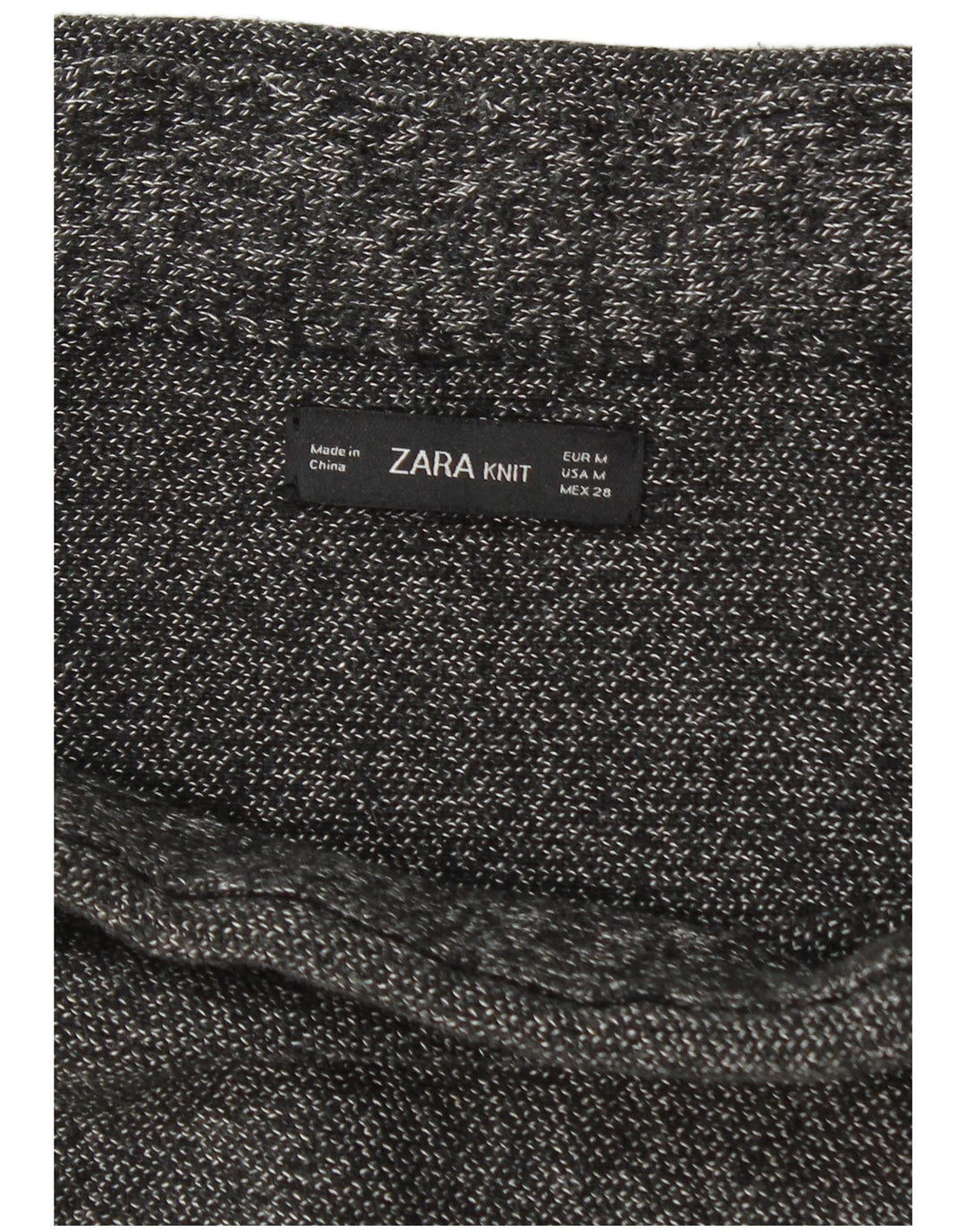 Zara Femme Jupe Crayon En Tricot Moyen W28 Gris Moucheté