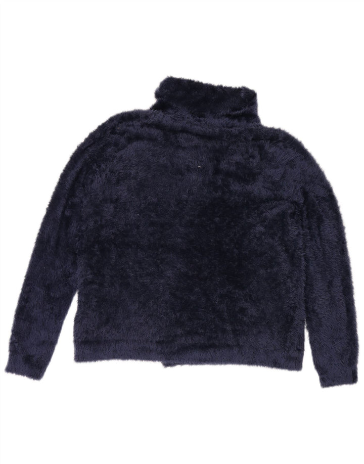 Marks & Spencer Veste surdimensionnée en fausse fourrure pour femme UK 10 Small Bleu marine