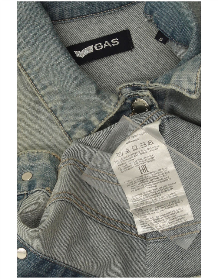 GAS Womens Denim Jacket UK 10 Small Blue Cotton