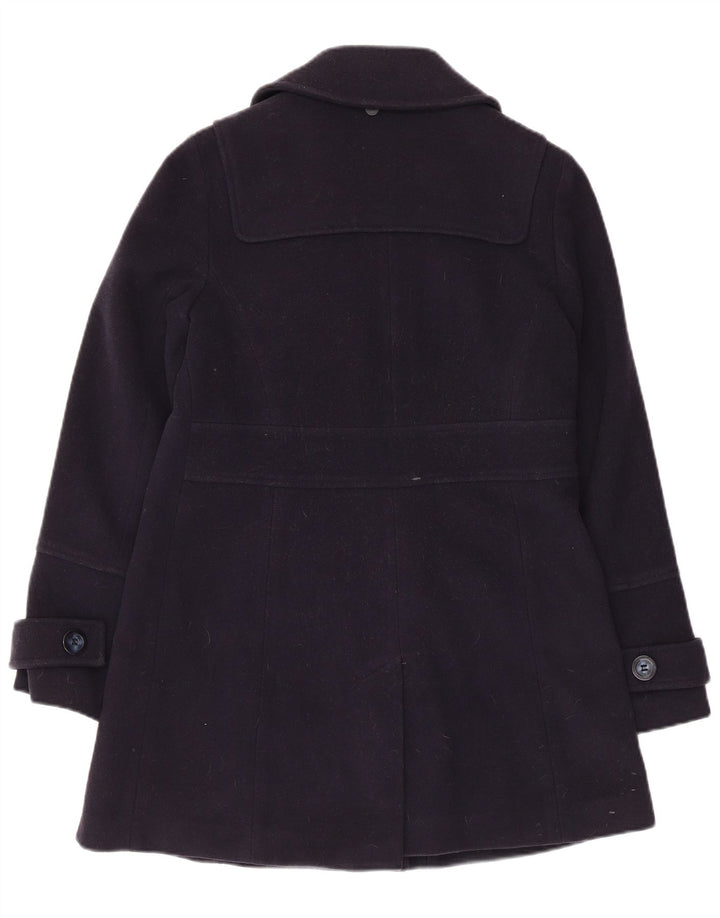 Monsoon Manteau croisé pour femme UK 8 Petite laine bleu marine
