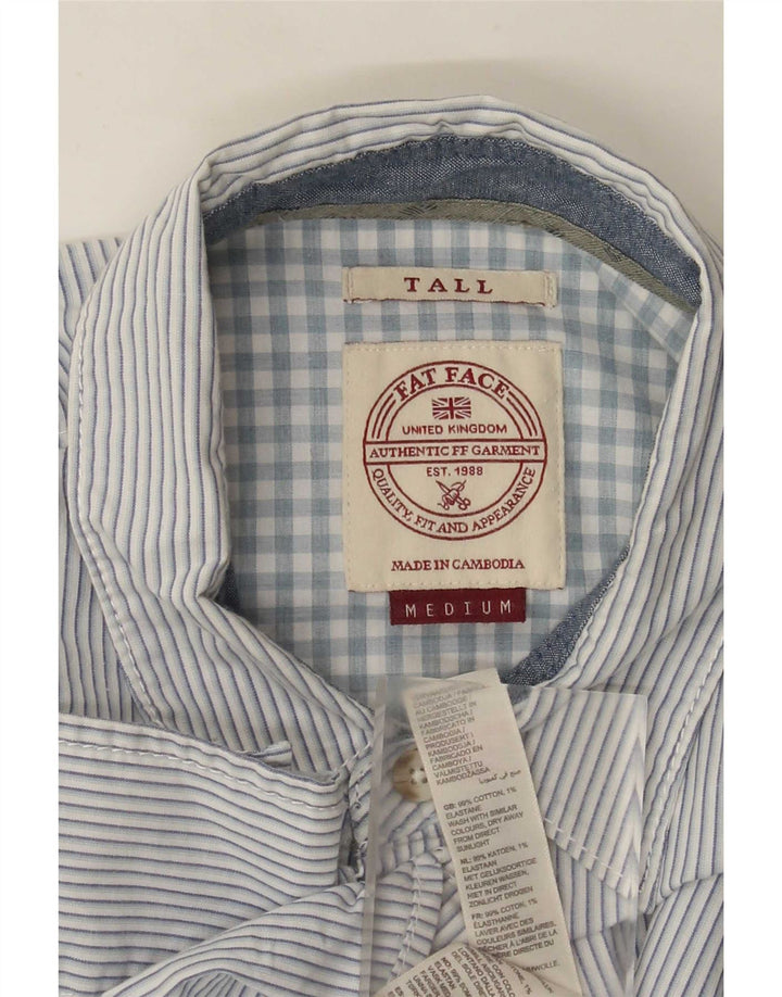 Fat Face Chemise Regular Fit Homme Bleu Moyen en Coton Rayé