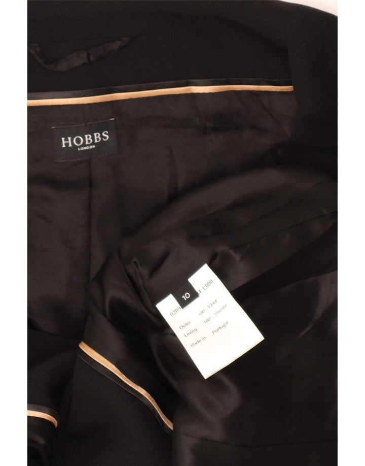 Hobbs Veste blazer courte à 3 boutons pour femme UK 10 Petite laine noire
