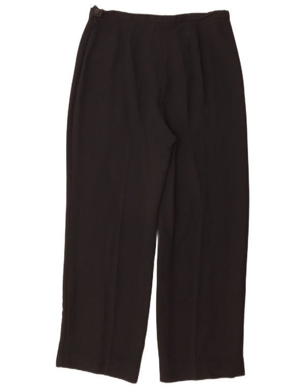 Max Mara Pantalon décontracté droit pour femme UK 16 Large W32 L30 Acétate noir