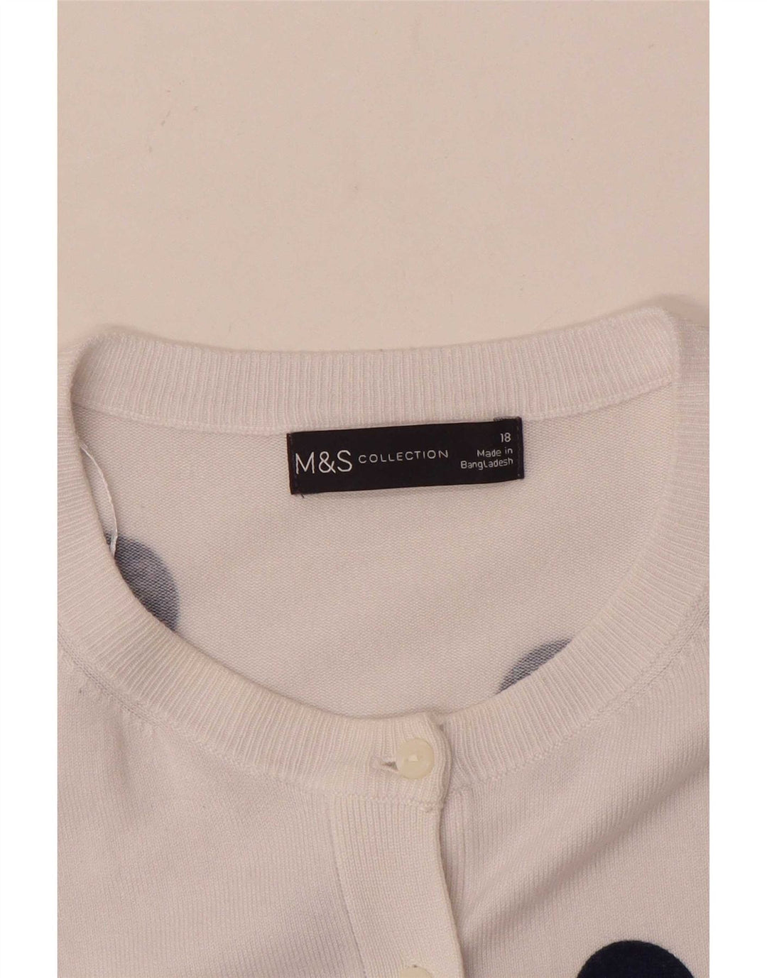 Marks & Spencer Cardigan pour femme UK 18 XL Blanc géométrique