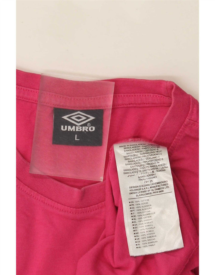 Umbro T-Shirt Graphique Homme Large Rose Coton