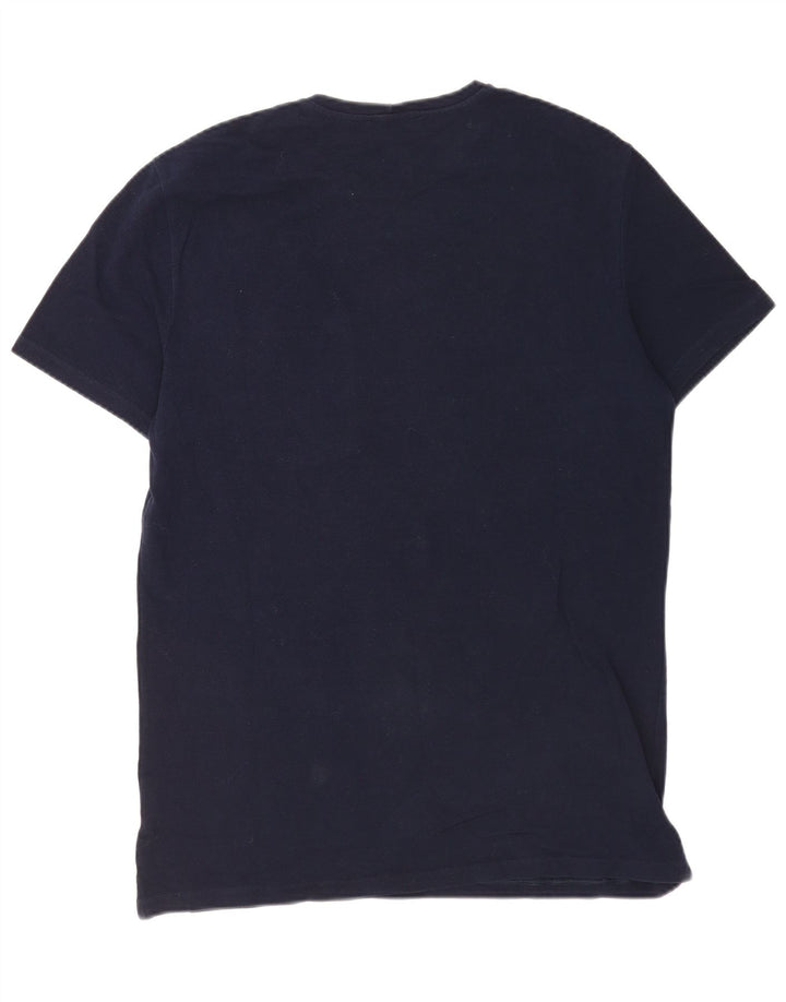 Benetton T-Shirt Homme Top Large Bleu Marine Coton
