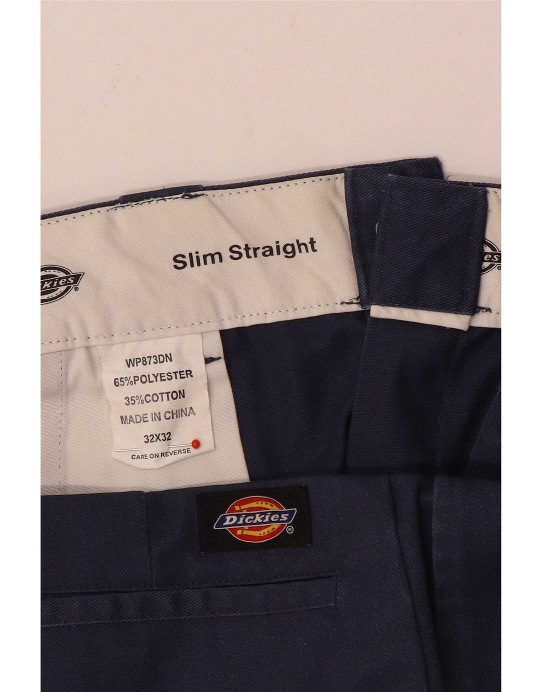 Dickies Pantalon Chino Slim Droit Homme W32 L32 Bleu Marine Polyester