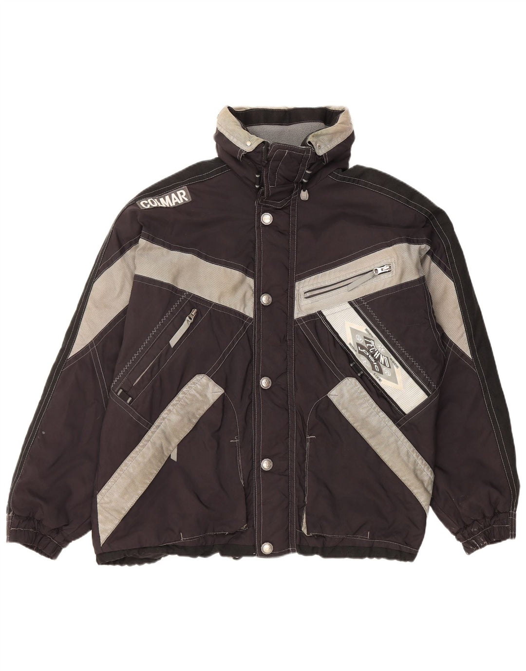 Colmar Veste de ski à capuche pour homme IT 50 Medium Black Colourblock