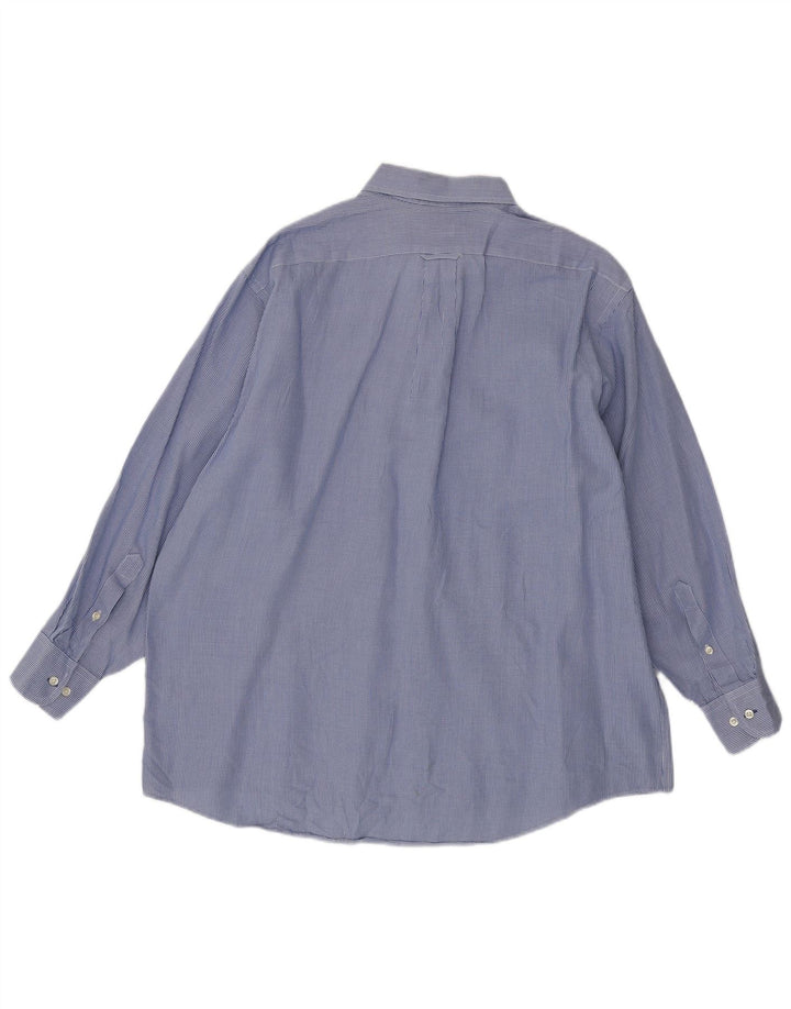 Izod Chemise à carreaux coupe régulière pour homme Taille 17 XL Bleu Pied-de-poule Coton