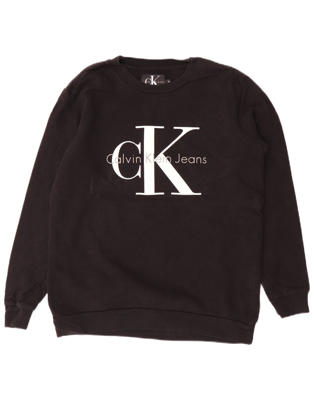 CALVIN KLEIN JEANS Sweat-shirt graphique pour homme Small Noir Coton