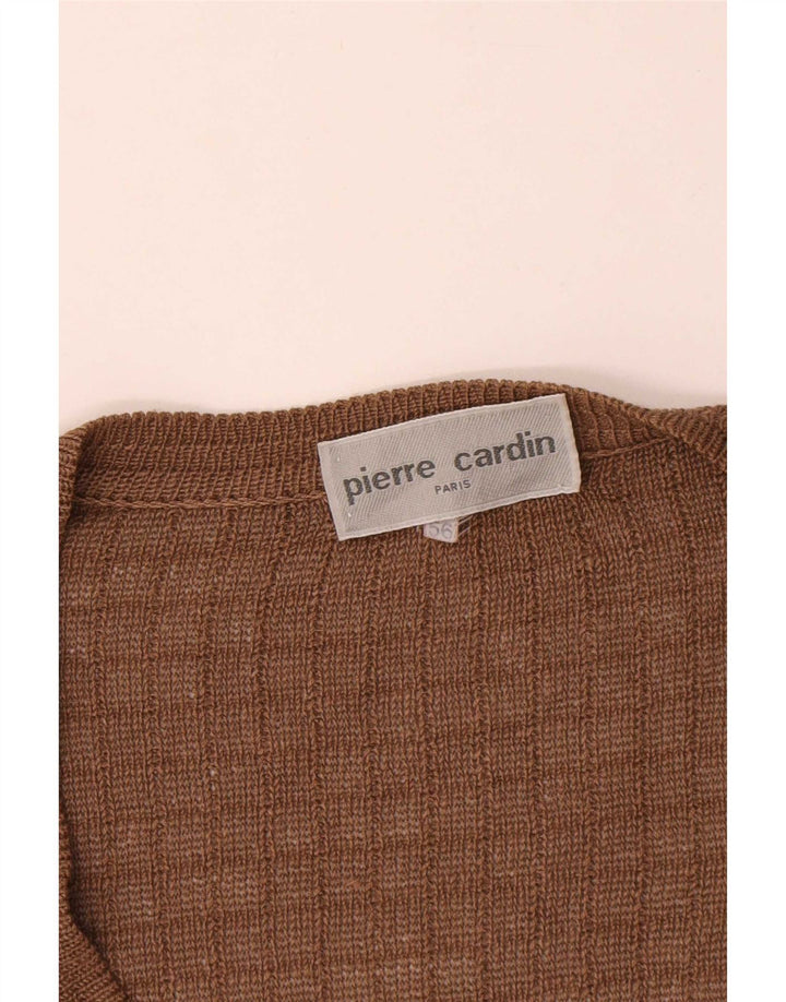 Pierre Cardin Pull surdimensionné à col en V pour homme IT 56 2XL Marron à carreaux