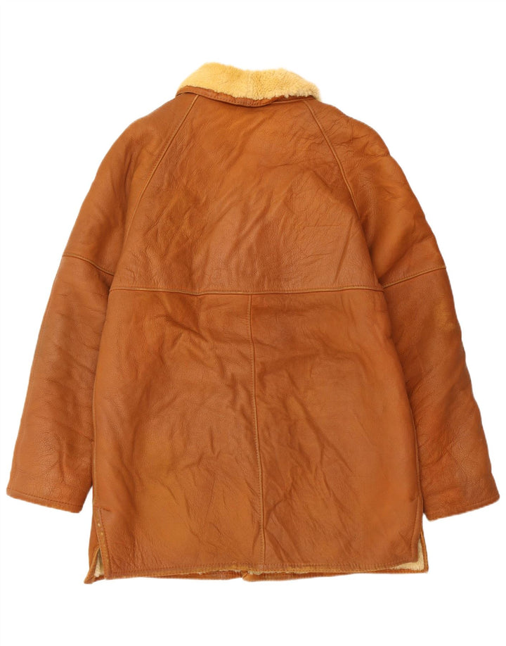MABRUN Veste en peau de mouton pour homme UK 36 Petit cuir marron