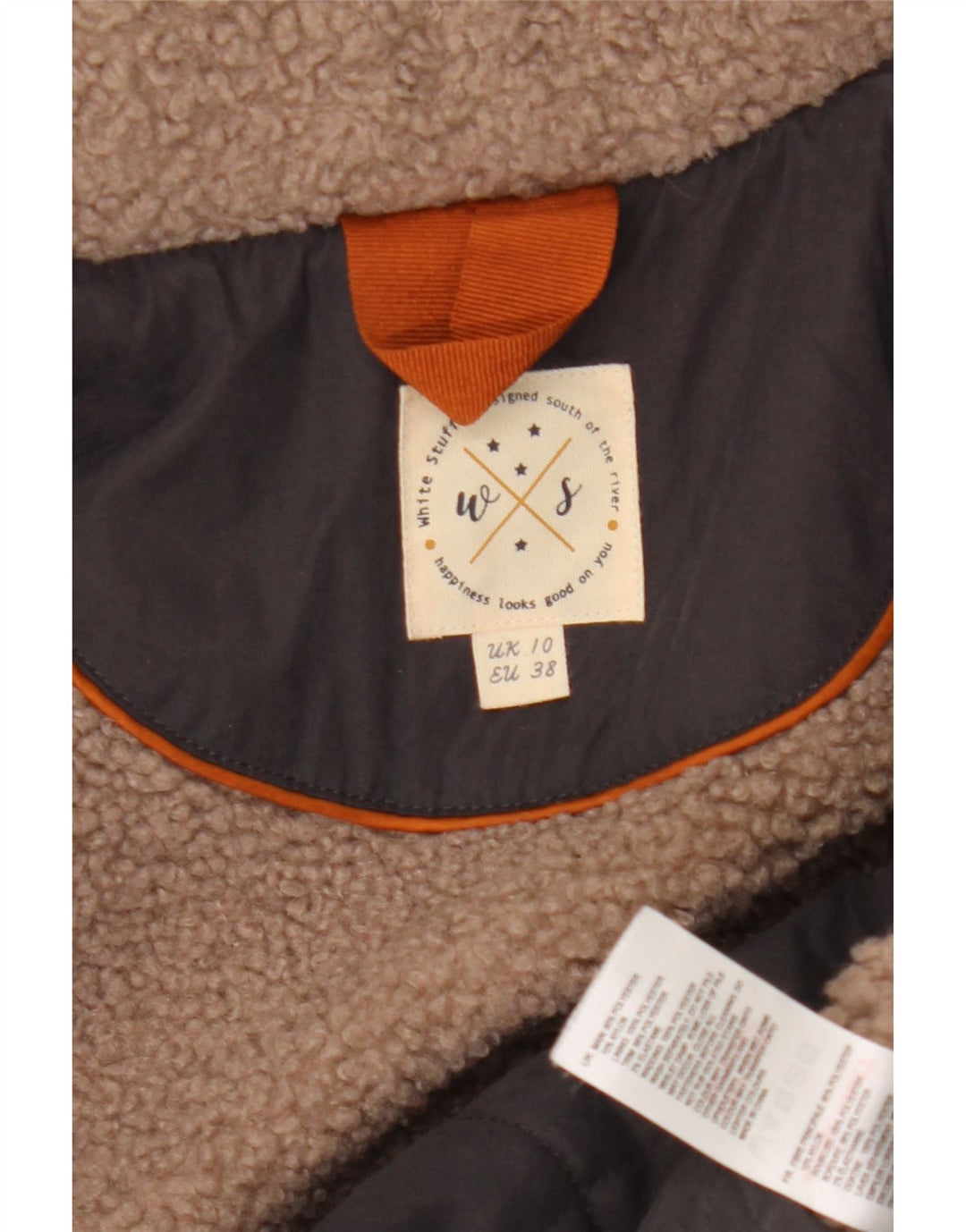 Manteau matelassé à capuche White Stuff pour femme UK 10 Small Gris Polyester