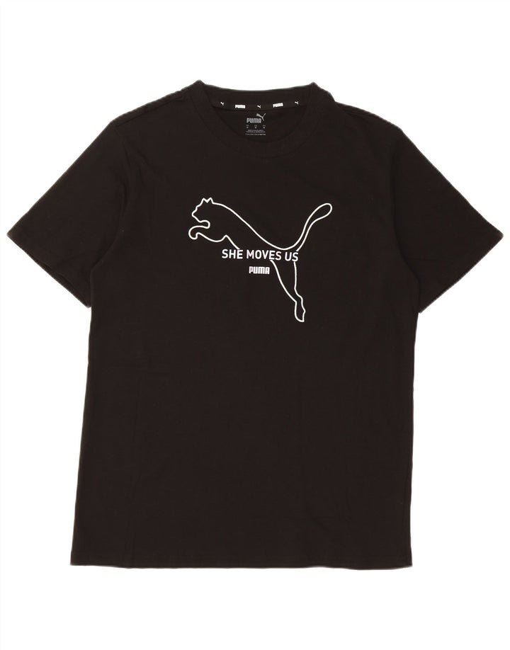 Puma T-shirt graphique pour femme UK 14 Noir moyen
