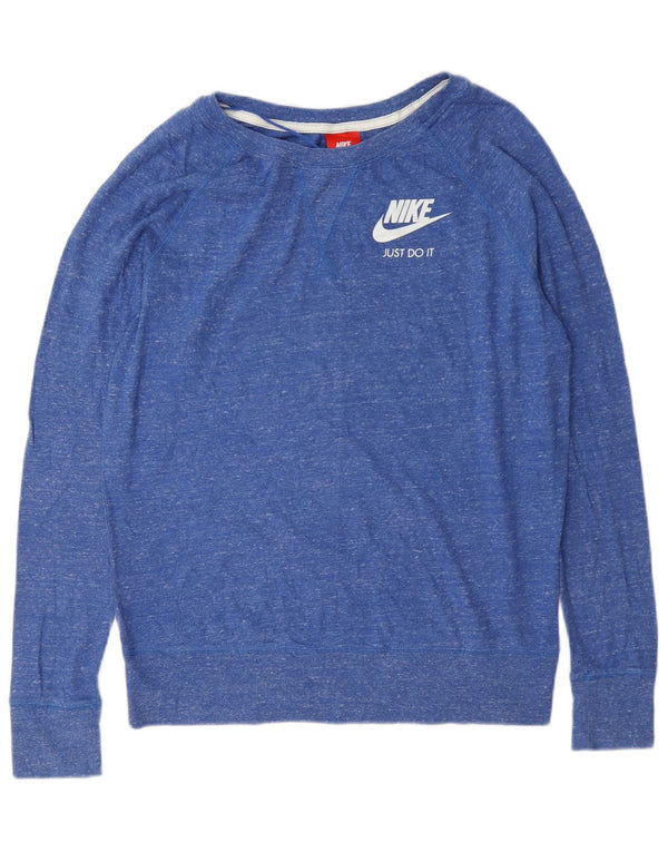 Nike Sweat-shirt pour femme en coton moucheté bleu moyen UK 44