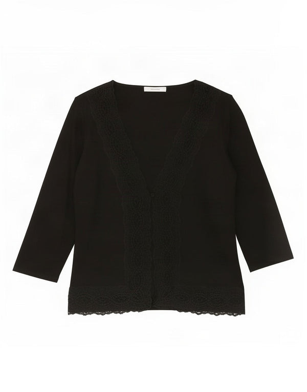 Marks & Spencer Chemisier à manches 3/4 pour femme UK 14 Medium Noir Viscose