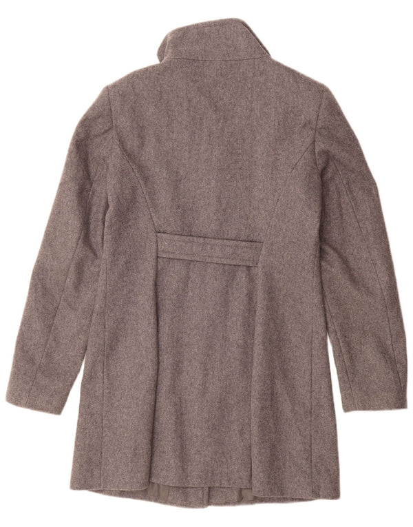 Benetton Pardessus Femme UK 12 Laine Gris Moyen