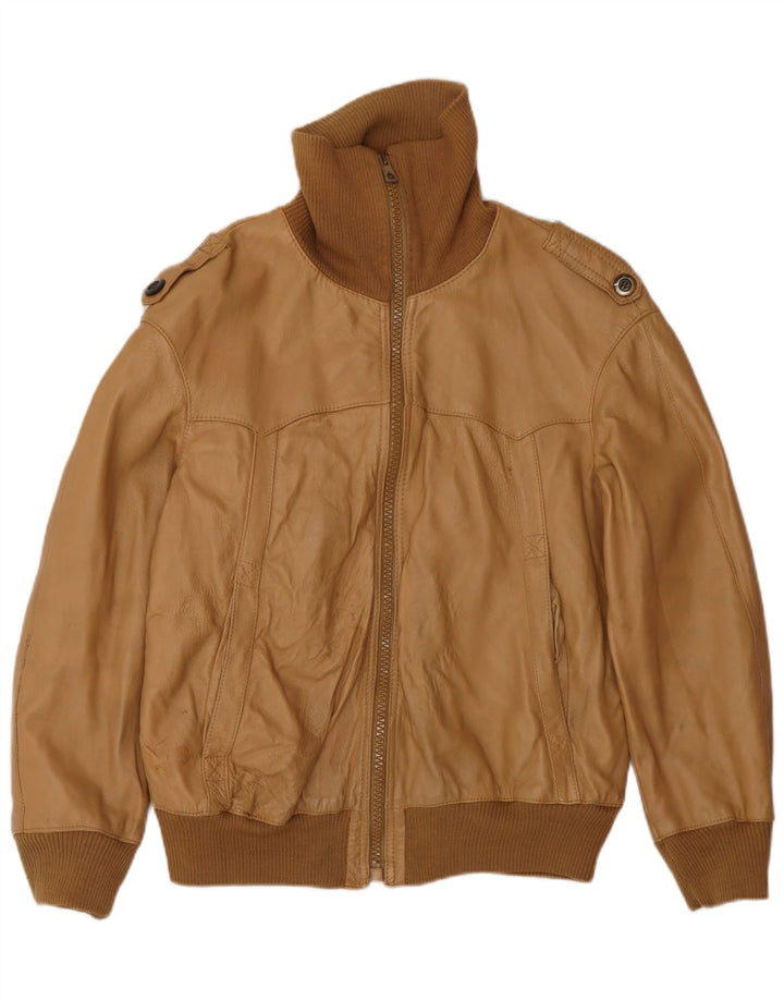 veste en cuir bombardier militaire vintage pour hommes UK 38 Beige moyen