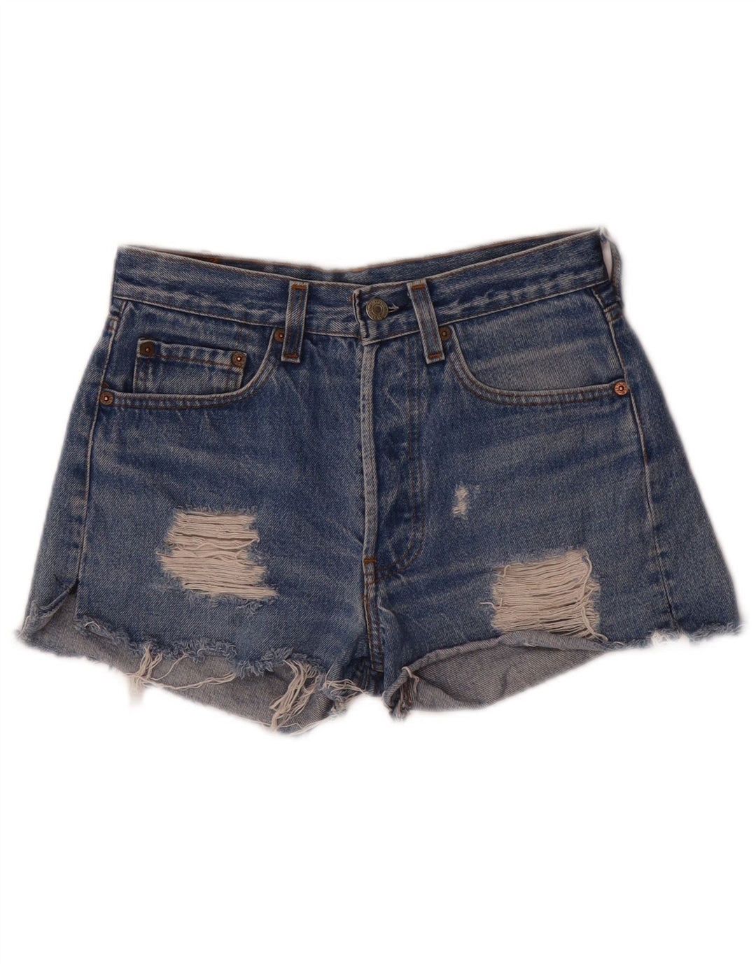 Levi's Short En Jean Déchiré W26 Femme Petit Bleu