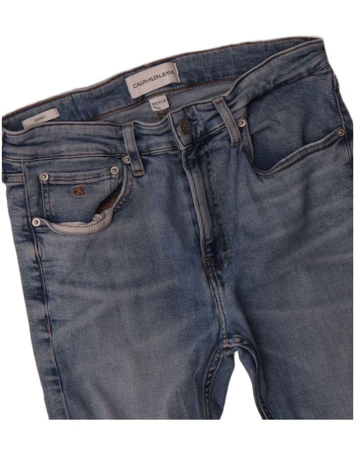 CALVIN KLEIN Jean Skinny Femme W32 L32 Bleu Coton