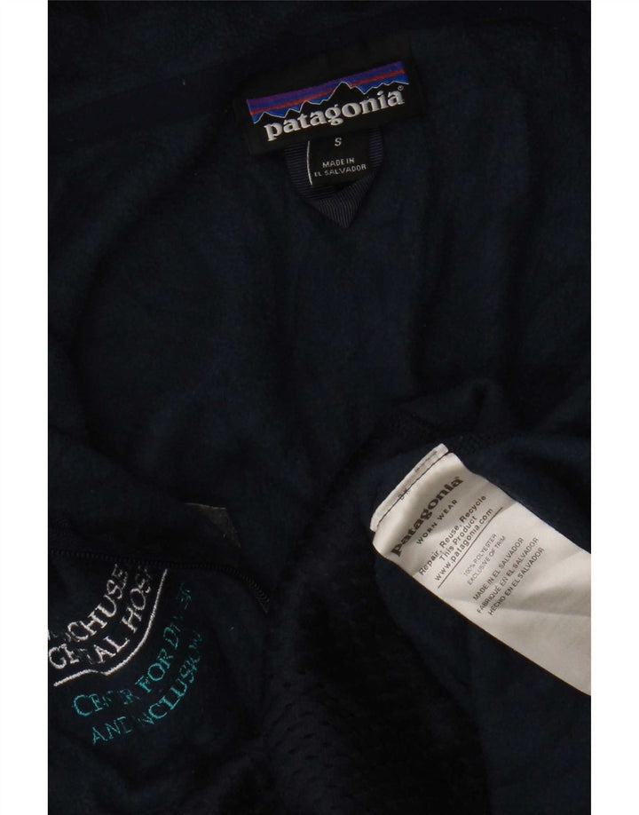 Patagonia Veste polaire graphique pour femme UK 10 Small Bleu marine Polyester
