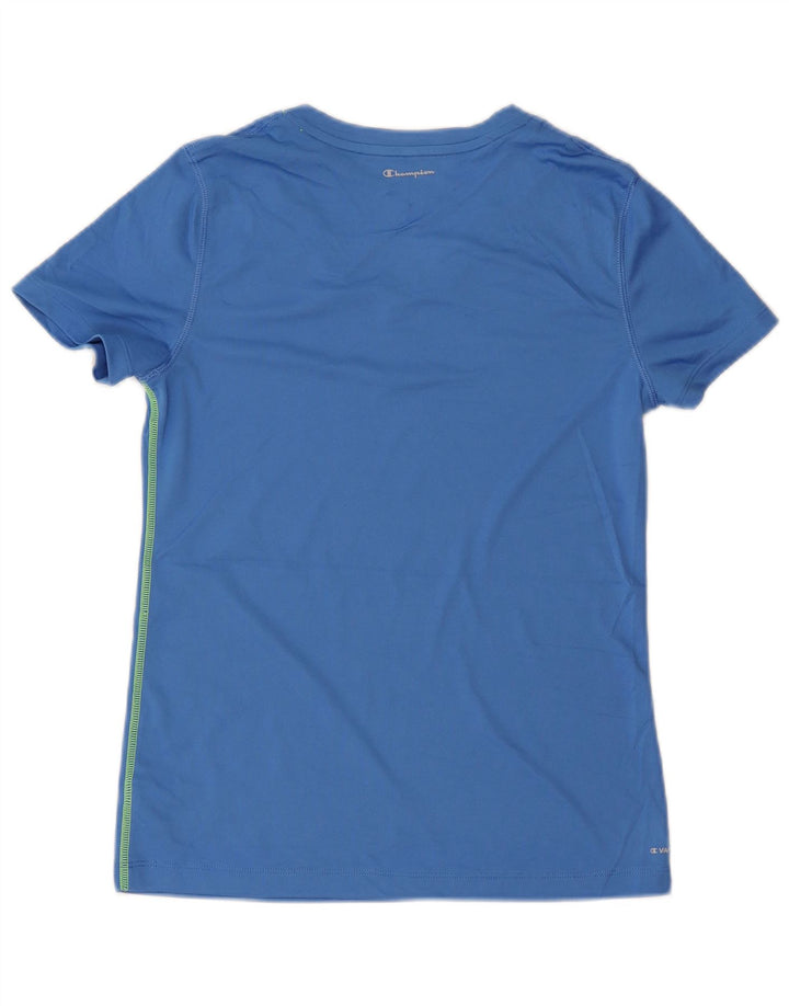 CHAMPION T-Shirt Femme Top UK 14 Bleu Moyen Polyester