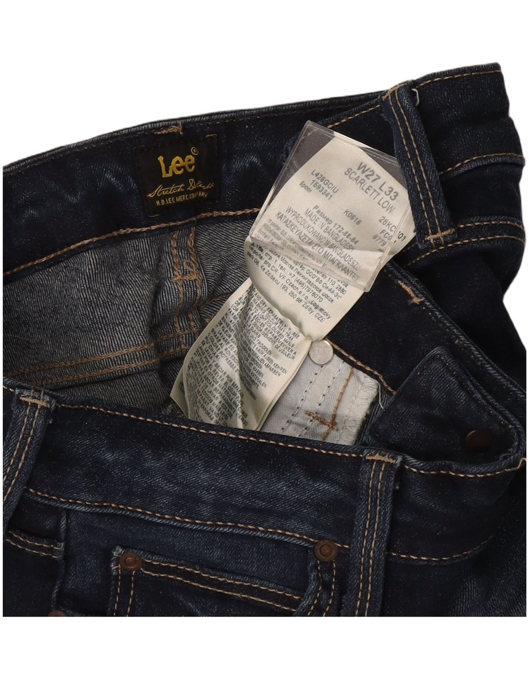 LEE Jean Skinny Femme Scarlett Low W27 L33 Bleu Marine Coton