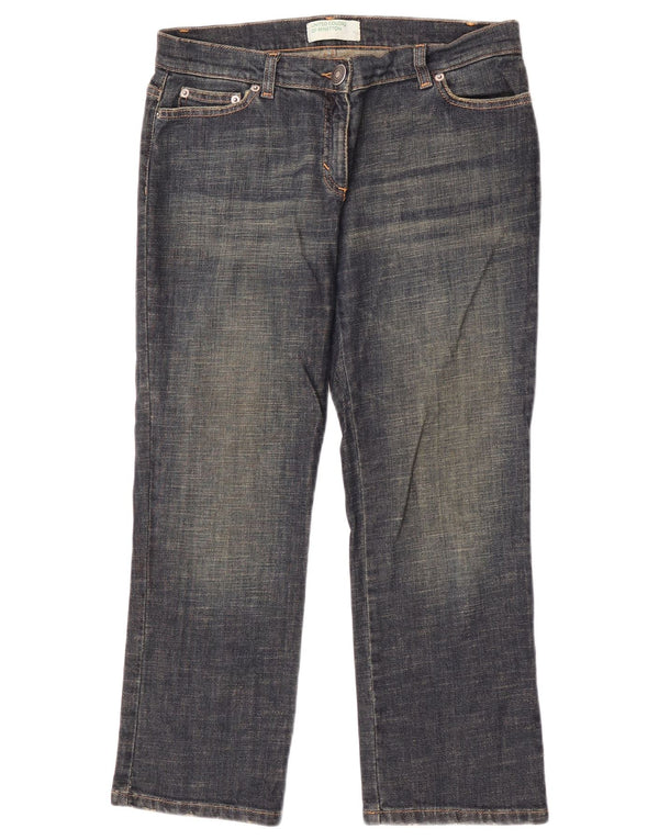 Benetton Jean Court Femme IT 44 Medium W30 L25 Bleu Marine Coton