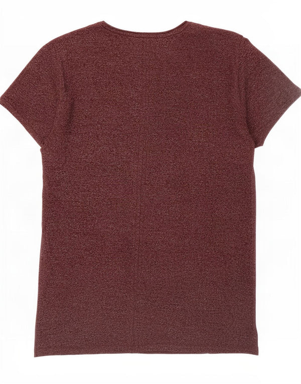 Tommy Hilfiger T-Shirt Homme Haut Large Coton Chiné Bordeaux