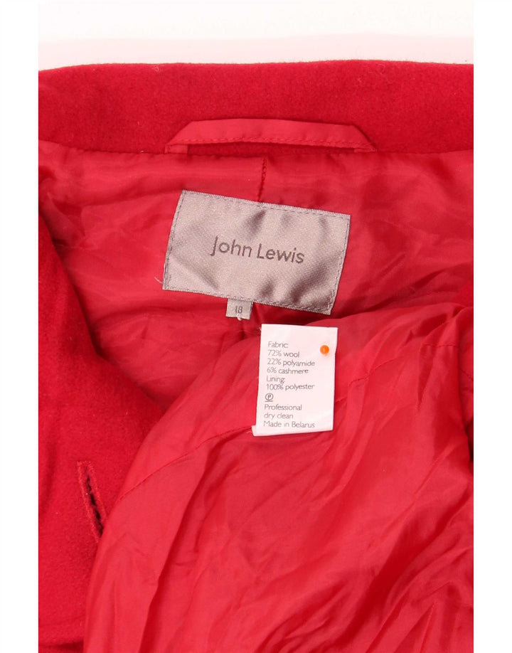 John Lewis Manteau Femme UK 18 XL Laine Rouge