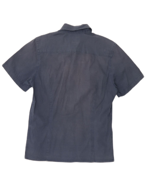 Calvin Klein Jeans Chemise à Manches Courtes Homme Bleu Marine Moyen Coton