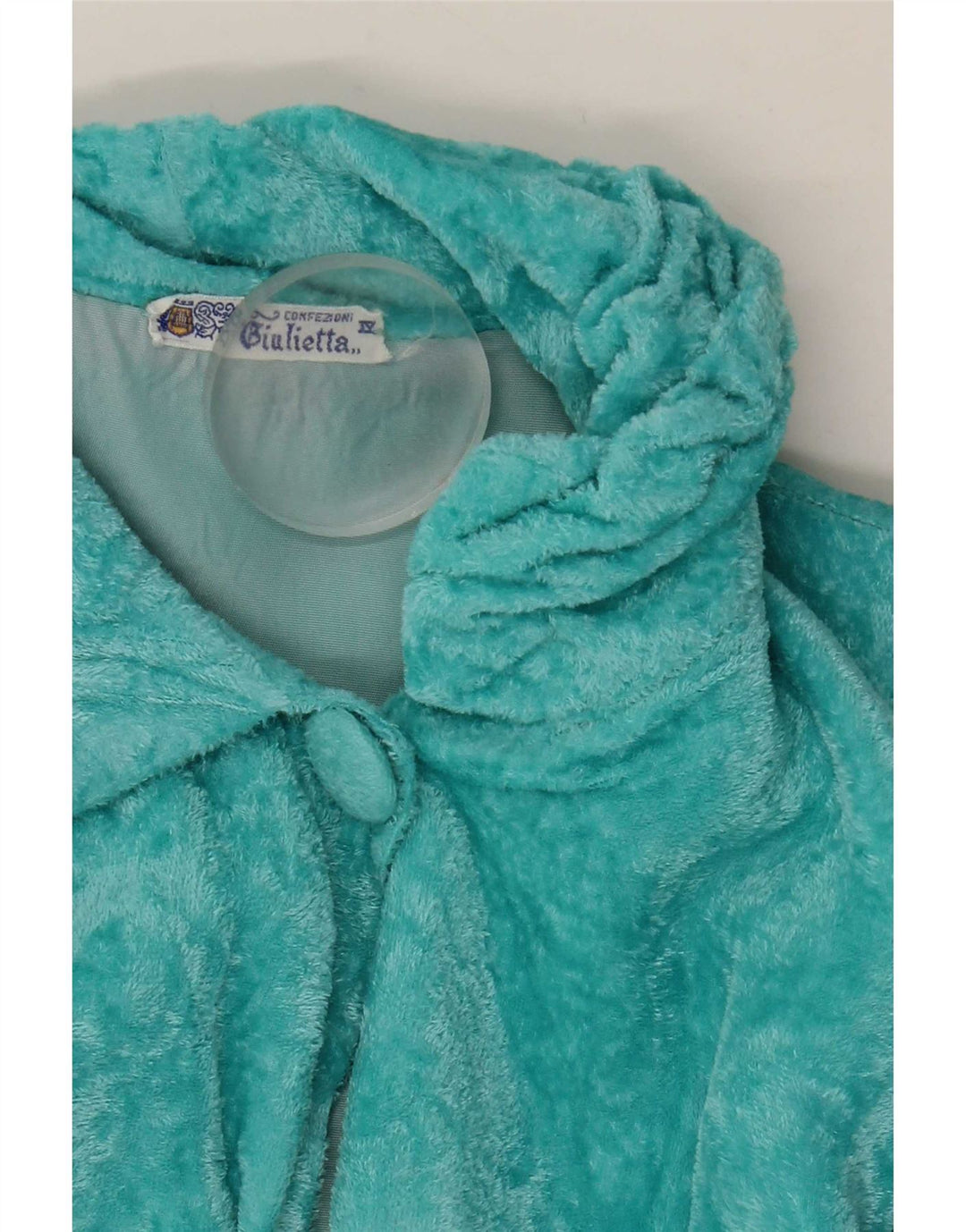 vintage Femme Velour Robe Robe UK 14 Bleu Moyen