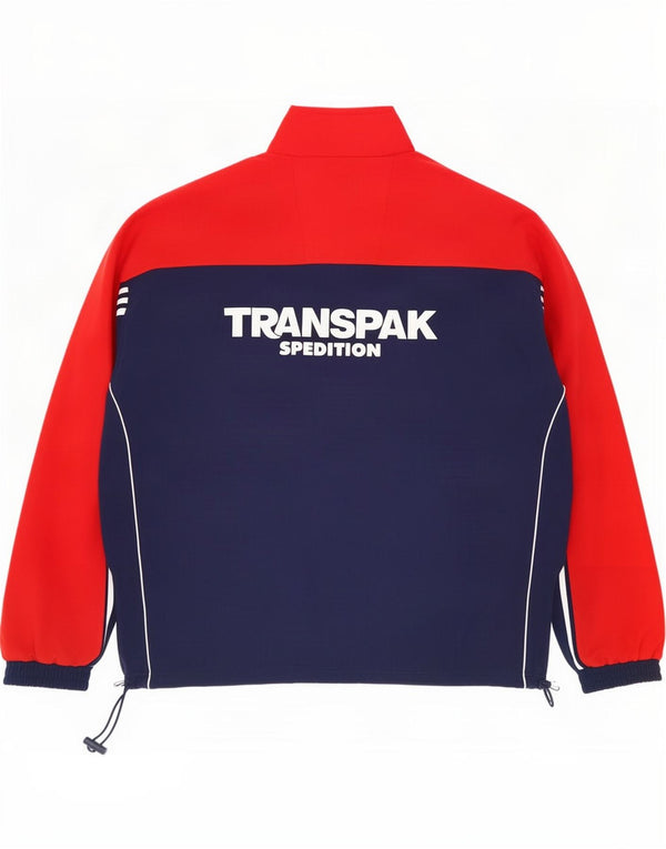 Adidas Veste de survêtement coupe ample pour homme UK 44/46 Large Rouge Colourblock