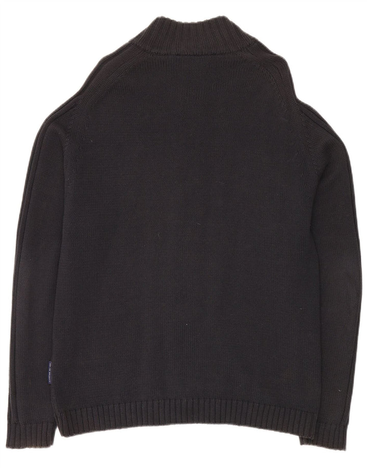 COTTON REPUBLIC Pull Cardigan Homme Bleu Marine Moyen Coton