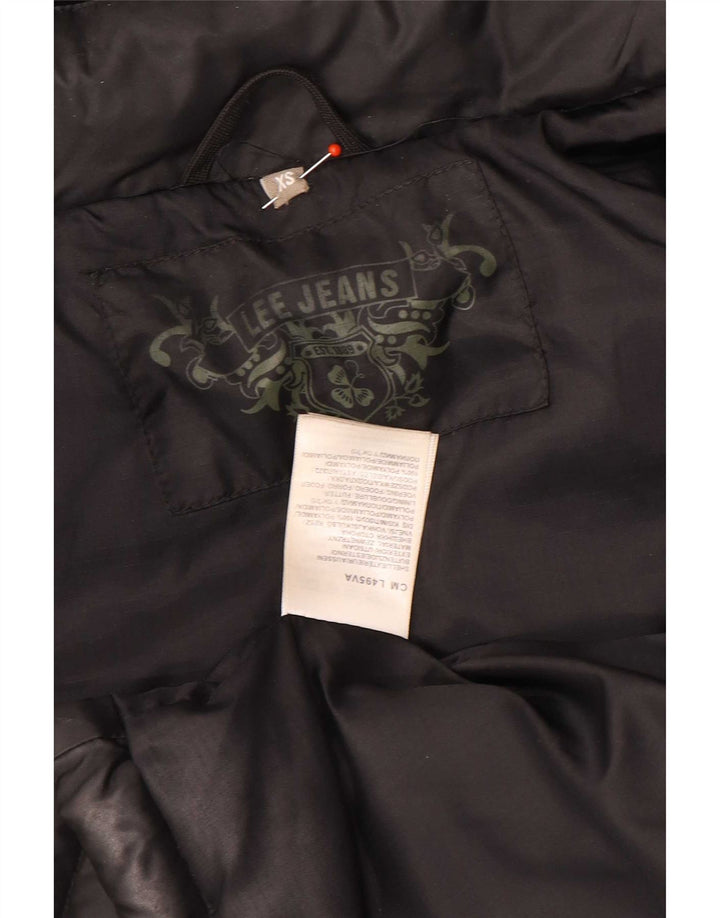 Lee Veste matelassée surdimensionnée à capuche pour femme UK 6 XS Noir Polyamide