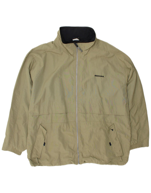 DIADORA Veste de pluie à capuche pour homme UK 42 XL Kaki Polyamide
