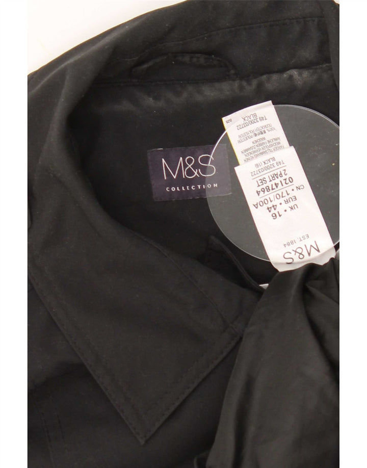 Marks & Spencer Trench-Coat Femme UK 16 Large Noir Polyester