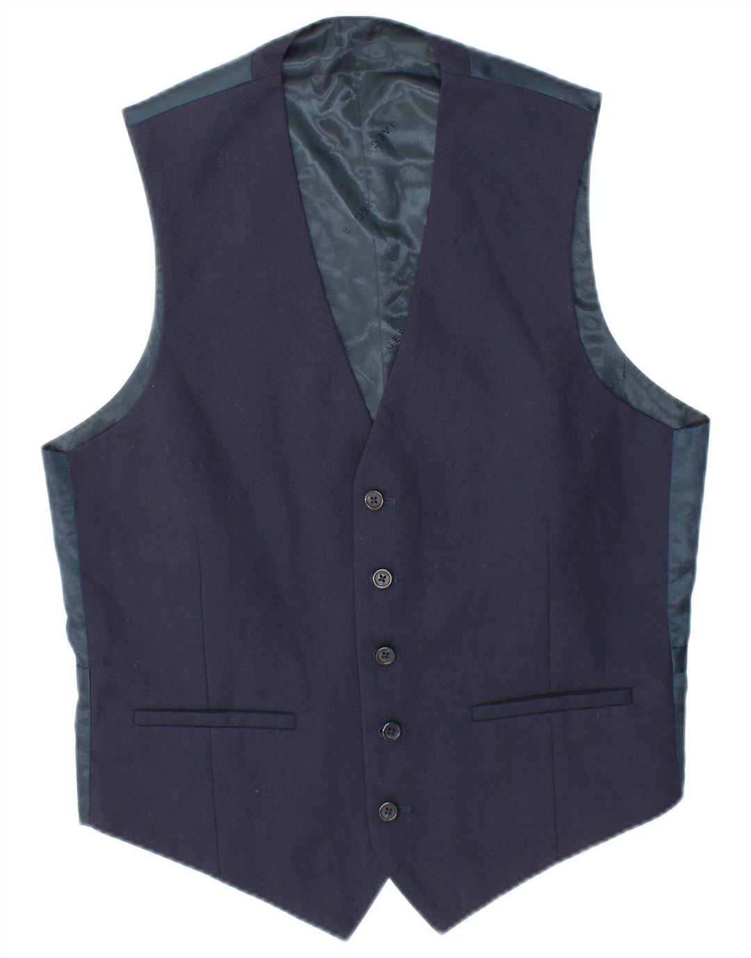 JAEGER Gilet Homme UK 40 Laine Bleu Marine Moyenne