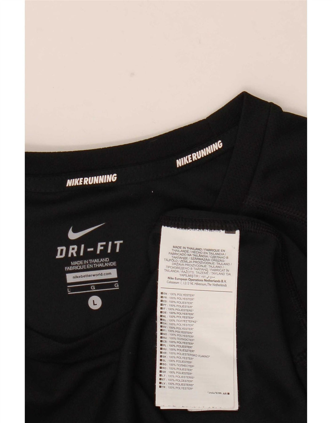 Nike Haut Dri Fit à manches longues pour homme en polyester noir Taille L