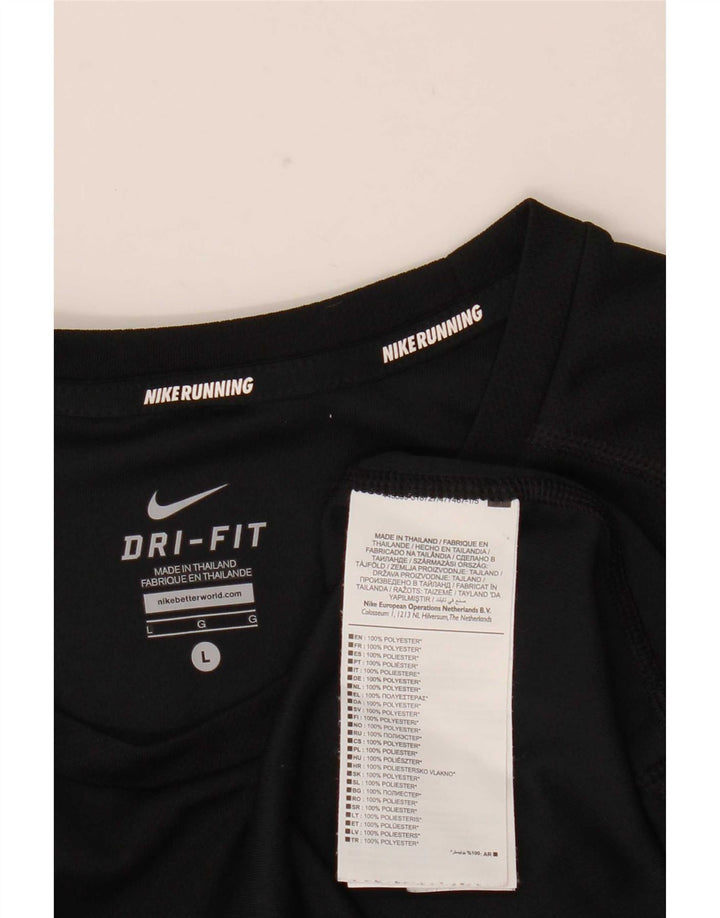 Nike Haut Dri Fit à manches longues pour homme en polyester noir Taille L