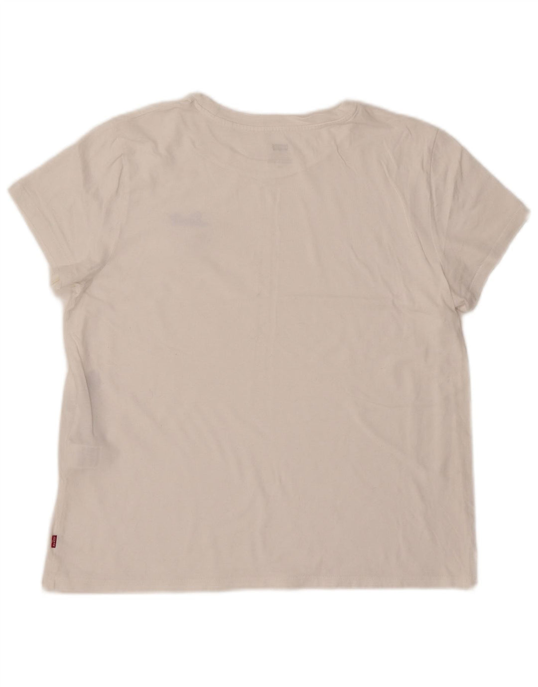 LEVI'S T-Shirt Femme UK 14 Large Blanc Coton