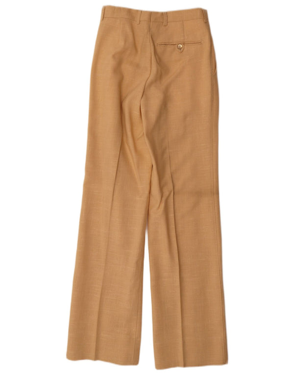 Pantalon décontracté à jambe large vintage pour hommes W26 L31 Beige Viscose