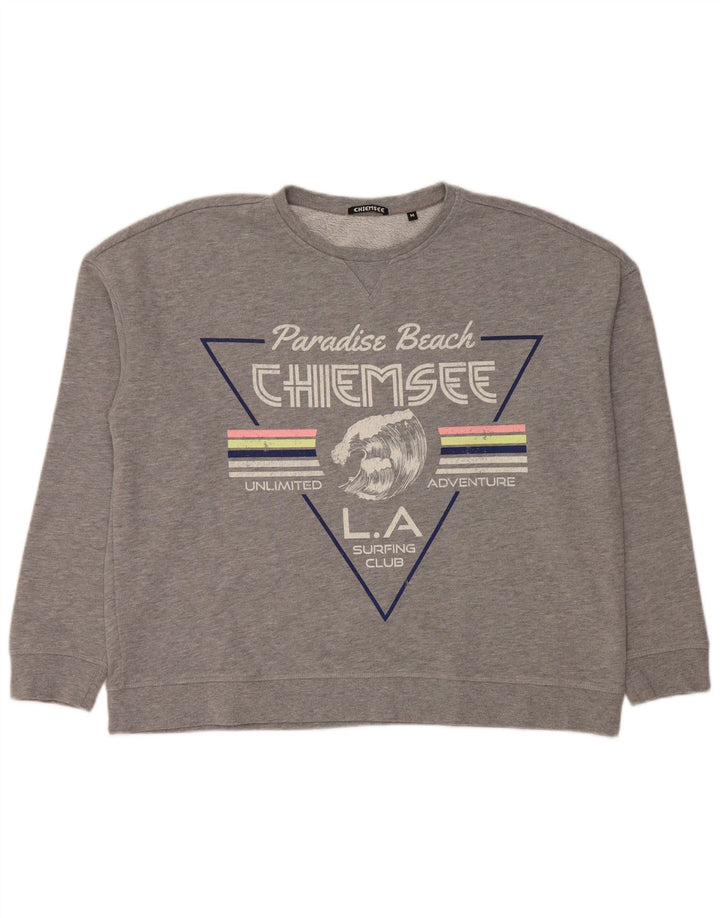 Chiemsee Sweat-shirt graphique pour femme UK 14 Gris moyen moucheté