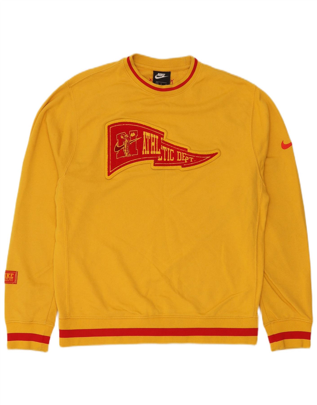 Nike Homme Athletic Dept Graphic Sweatshirt Pull Jaune Moyen Coton